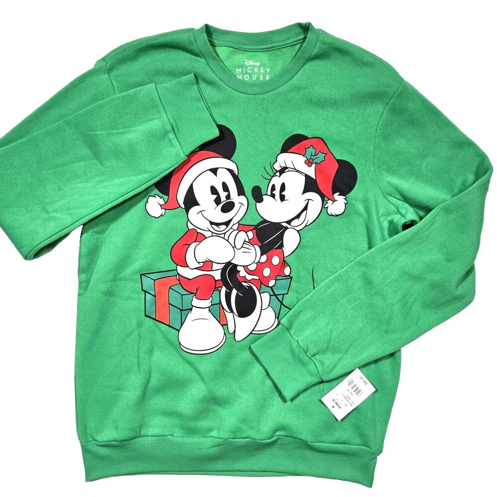 New Mickey Mouse Minnie Mouse Disney Pullover Sweatshirt Fleece Adult Medium